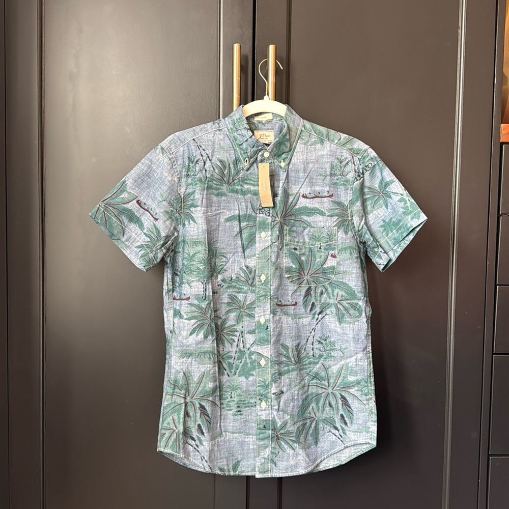 NEW J. CREW MEN’S TROPICAL ‘DENIM-LIKE’ SHIRT